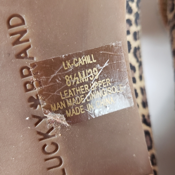 Lucky Brand Cahill Cheetah Suede Leather Loafers Size 8.5 - Picture 8 of 10